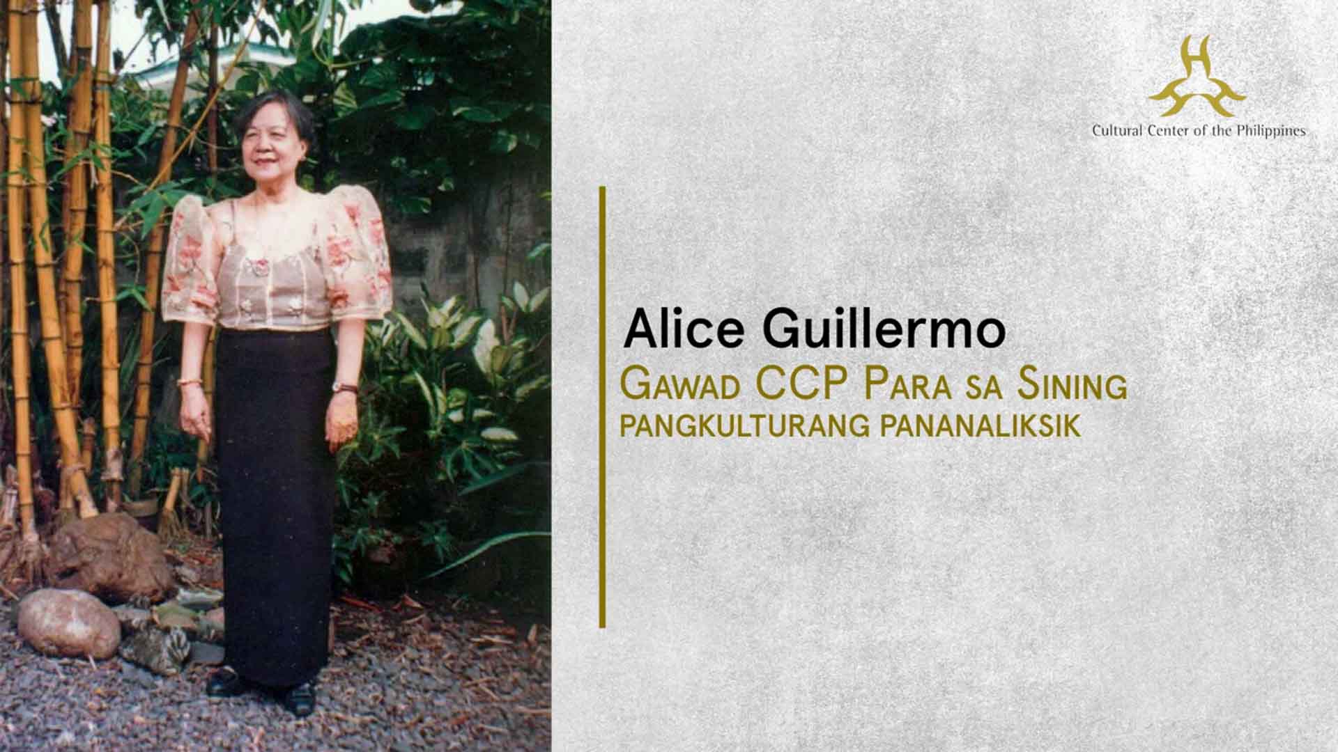 2020 Gawad CCP Para Sa Sining: Alice Guillermo, Cultural Research Image